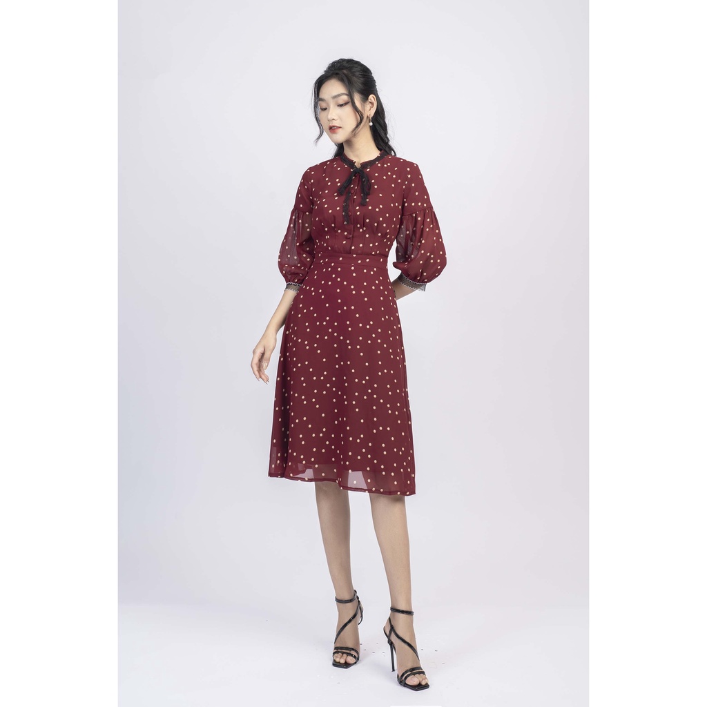 Đầm xòe tay lỡ, phối ren MMOutfit M-DA031220046