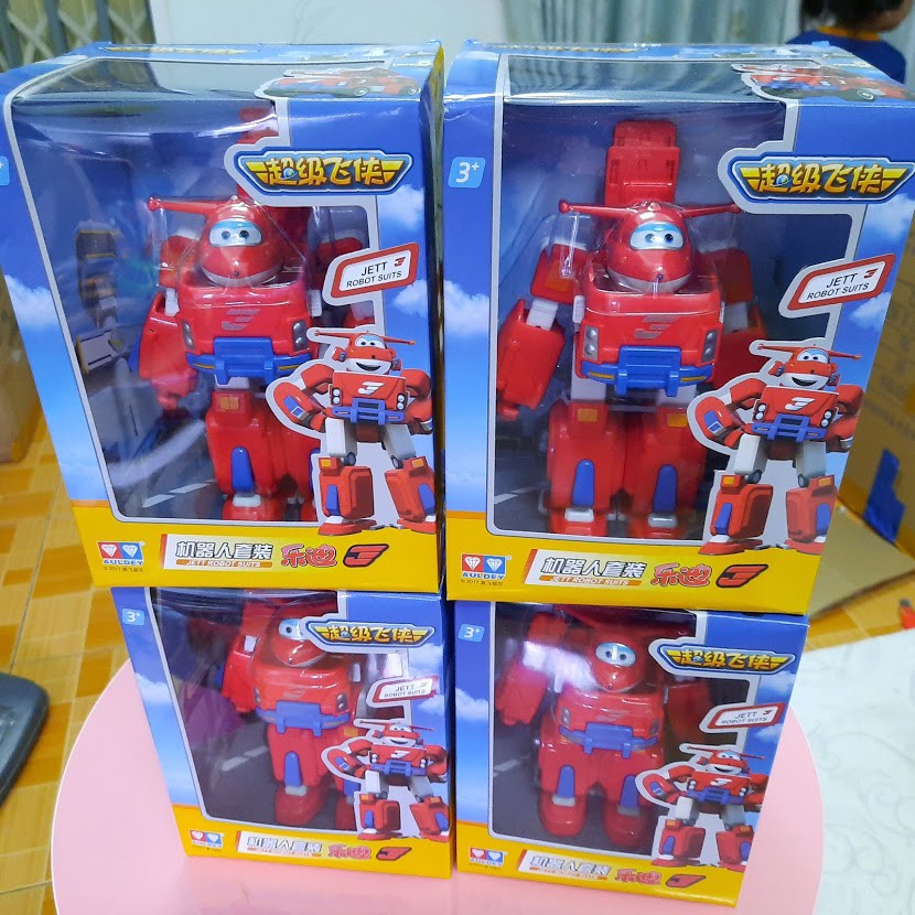 Super wings đội bay siêu đẳng máy bay mini và Robot biến hình cỡ lớn 1 nhân vật Jett Paul Donnie Dizzy