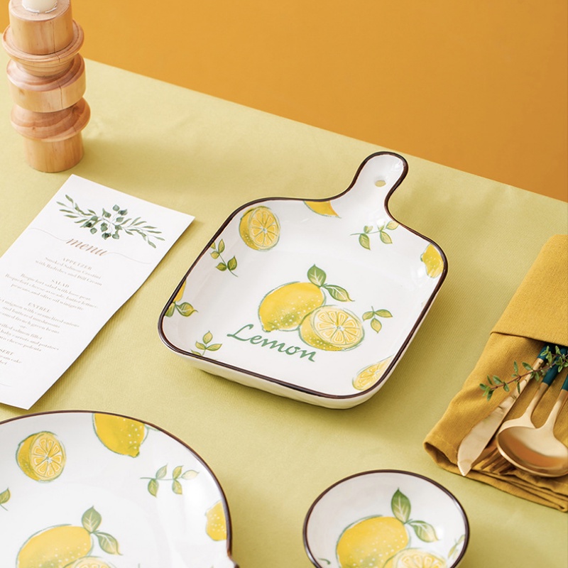 Bát đĩa - Các set bát đĩa họa tiết lemon xinh xắn sang trọng - dành cho gia đình 2-4-6 người
