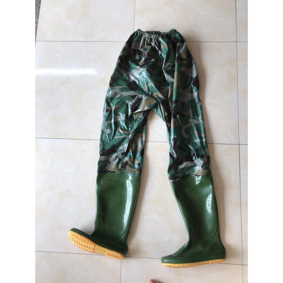 Ủng quần lội nước màu rằn ri - hoa san đế vàng cứng, Loại dày đẹp size 37-43