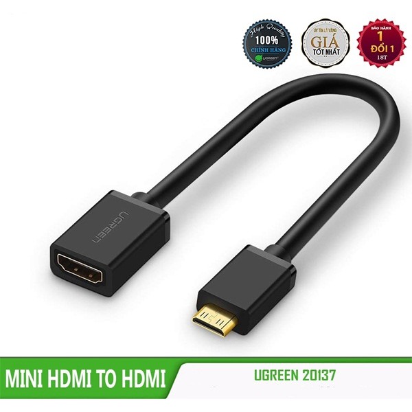 [Mã ELFLASH5 giảm 20K đơn 50K] Cáp Chuyển Mini Hdmi Ra Hdmi Ugreen 20137