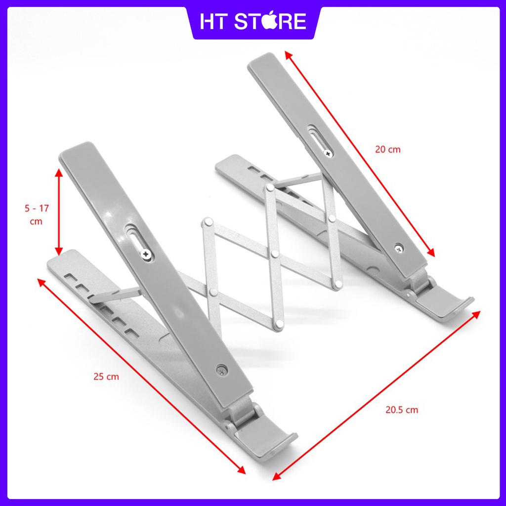 [GIÁ SỐC] Giá đỡ Laptop, MacBook, Ultrabook hợp kim nhôm điều chỉnh độ cao, chống mỏi cổ, đế tản nhiệt kê Laptop