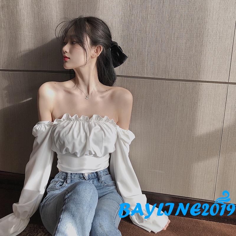 Áo Trễ Vai Tay Dài Thời Trang Quyến Rũ Nữ Tính