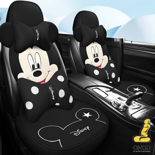 Bọc lót ghế ô tô thời trang hoạt hình disney cute - kèm gối tựa đầu + gối tựa lưng