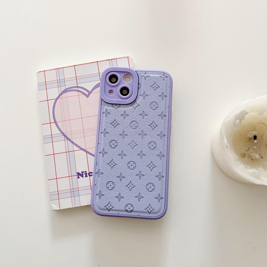 Ốp Điện Thoại Da In Nổi Logo LV Sang Trọng Cho iphone 13 Pro Max i13 13pro 11 Pro Max i11 X XR Xs Max 7plus 8plus 12Pro 12 Pro Max