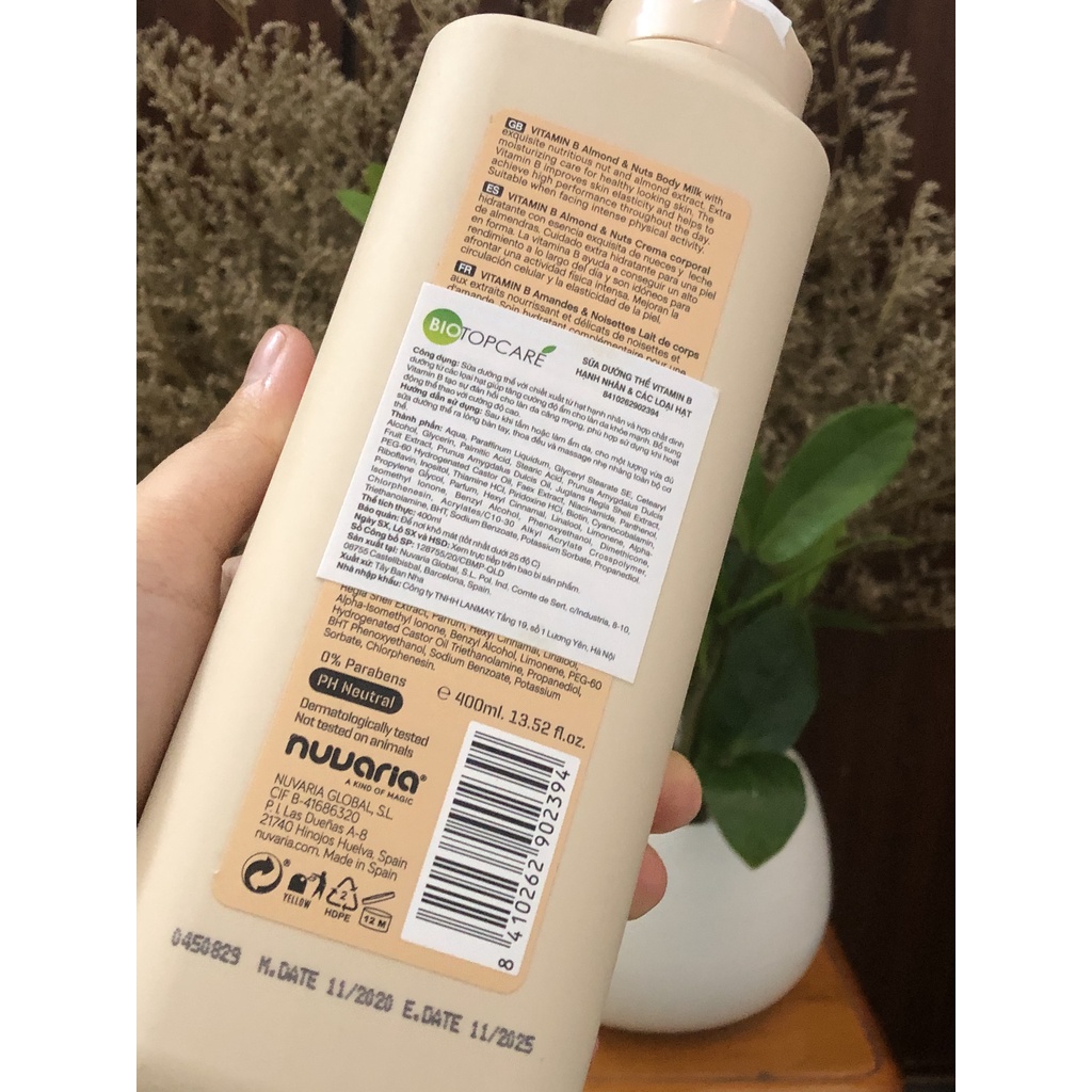 Sữa dưỡng thể Dicora Urban Fit almonds & nuts vitamin B hạnh nhân & các loại hạt 400ml gíup làn mịn màng, căng bóng | BigBuy360 - bigbuy360.vn