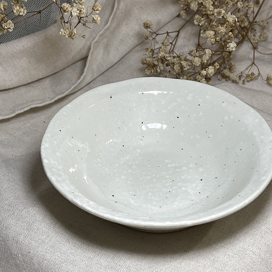 Đĩa gốm tròn phong cách nhật bản 15cm, đĩa gốm lòng sâu