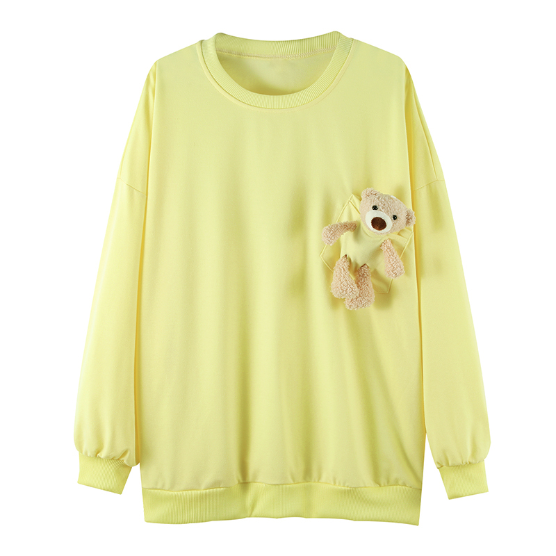 NRVP Áo nữ dài tay cổ tròn phối búp bê thời trang 2020