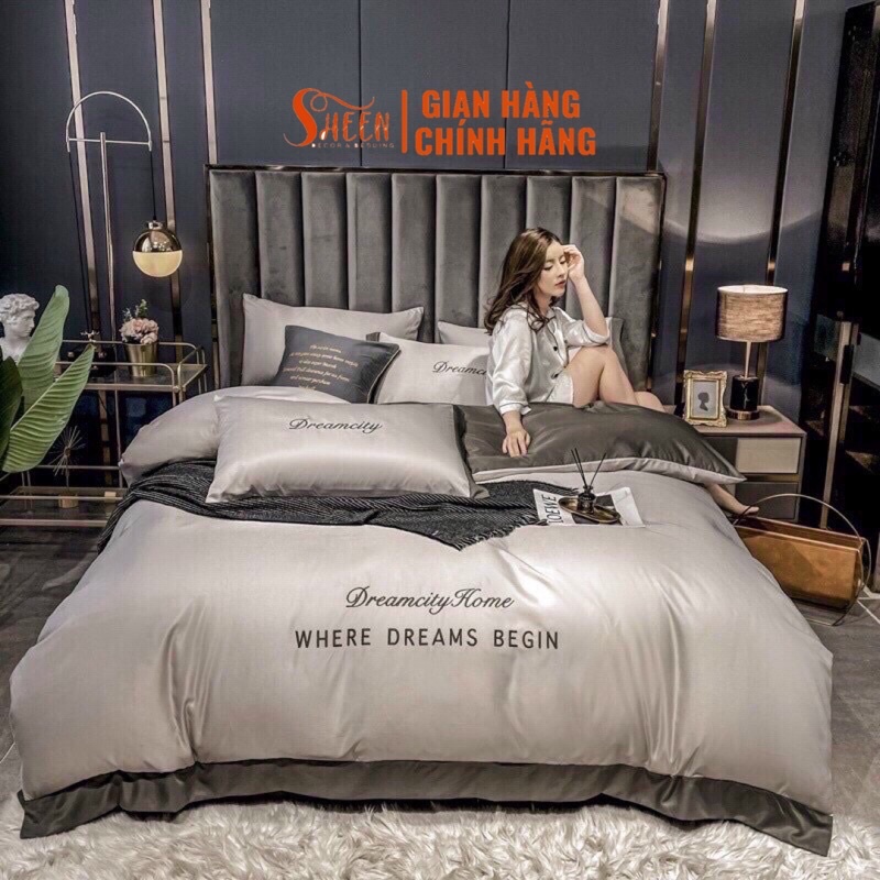Chăn Ga Gối Lụa Dream City 5 món nhập khẩu cao cấp