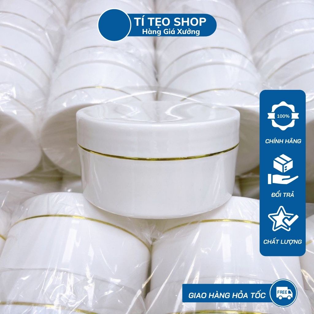 Hủ nhựa K100,K200 đựng kem body màu trắng/đen - Hủ đựng mỹ phẩm 250g
