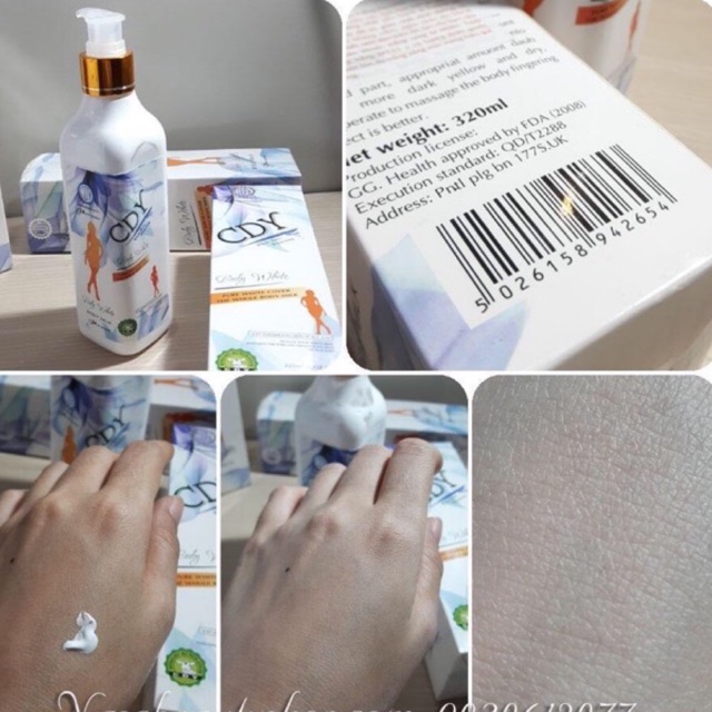 Kem dưỡng trắng da makeup up body CDY Body White