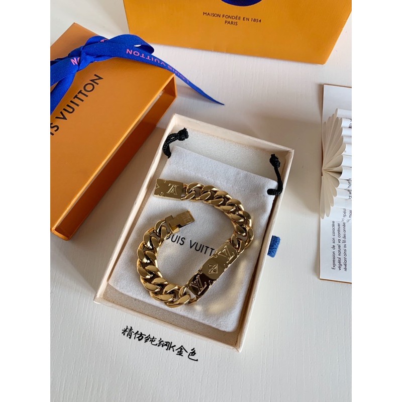 Vòng tay unisex cá tính thương hiệu Louis Vuitton LV hàng 1-1 vip