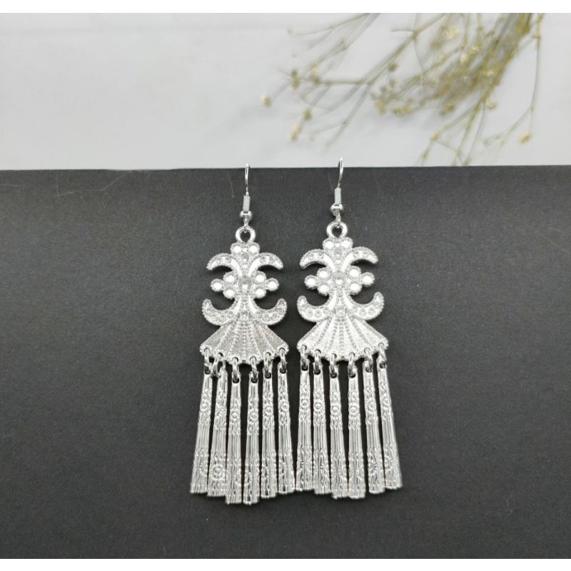 Hoa tai mạ bạc 925 hầu đồng