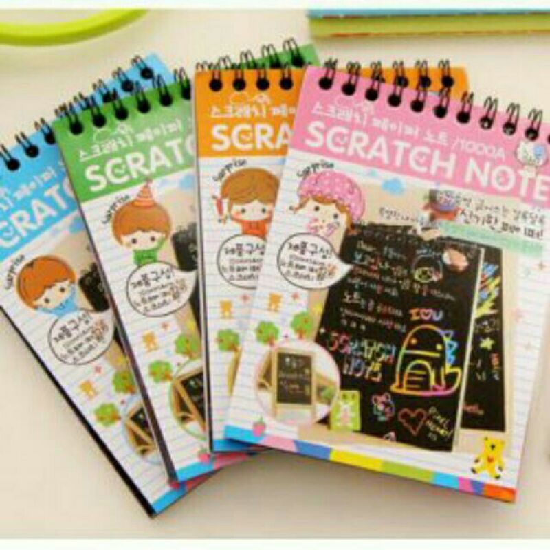 Sổ ma thuật,scrach note, Giấy cạo cầu vồng, sổ vẽ ma thuật a6