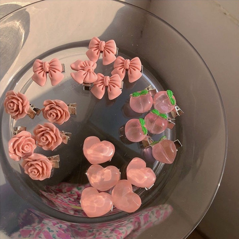 (MớI) Kẹp TóC HìNh Hoa HồNg Dễ Thương Cho Bé GáI