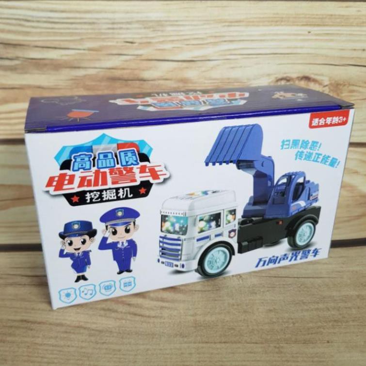 Xe xúc chạy pin có nhạc, đèn, xoay