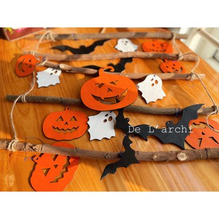Set trang trí Halloween bằng gỗ đã tô màu hoàn thiện