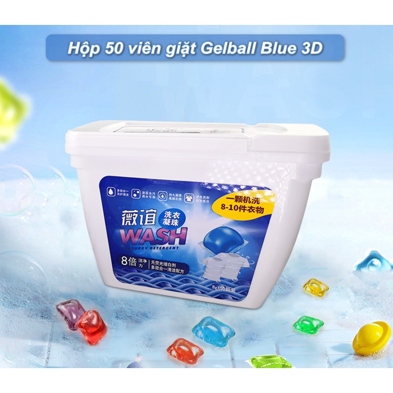 Hộp 50 viên giặt Gelball Blue 3D - Home and Garden