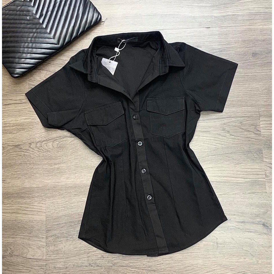 Áo sơ mi trơn tay ngắn 2 túi UK10920