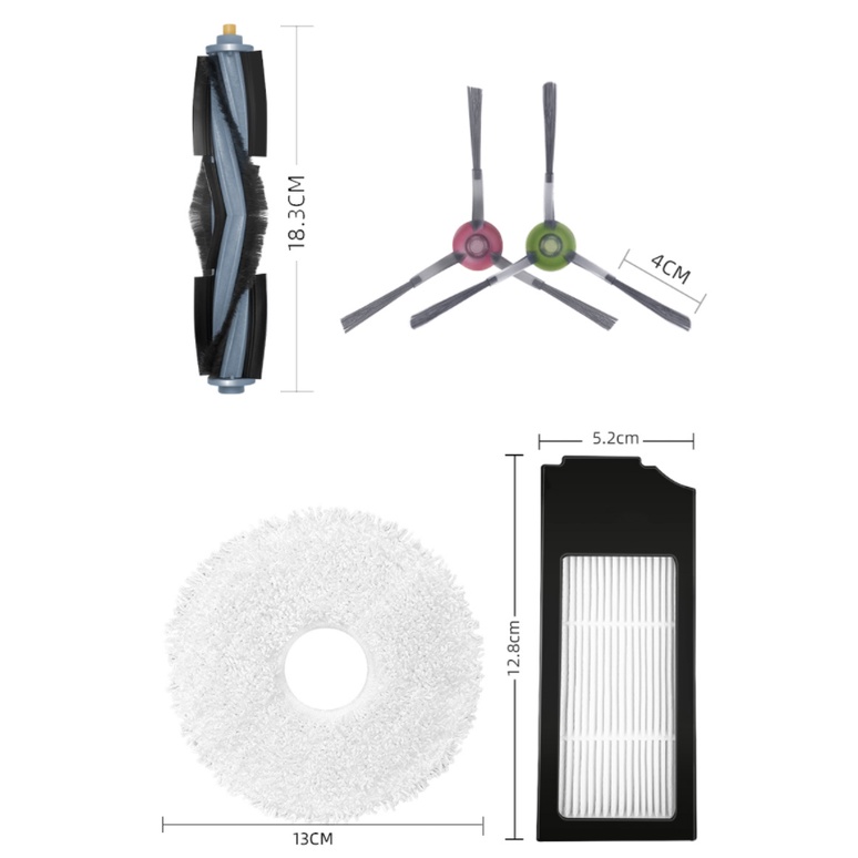 Phụ kiện khăn, chổi cạnh, chổi chính, chổi giữa, lọc bụi Robot Ecovacs Deebot X1 OMNI / X1 TURBO