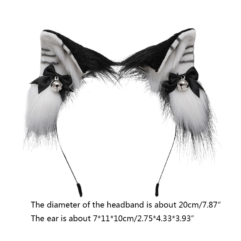 Băng Đô Tai Mèo Bông Có Chuông Hóa Trang Cho Nữ