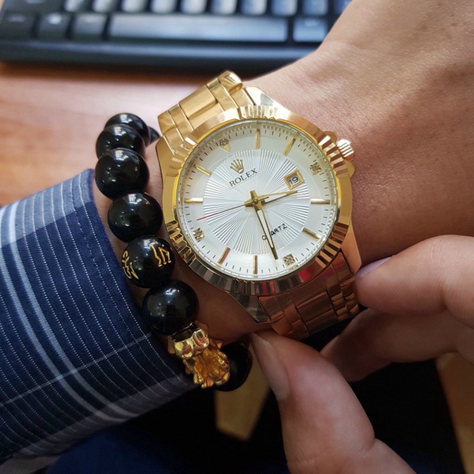 Đồng hồ Nam Rolex dây thép không gỉ, dây đặc, bảo hành 12 tháng thumbnail