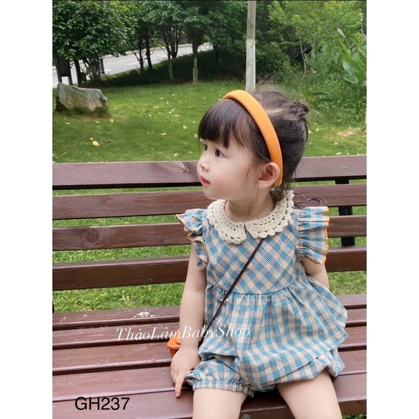Sét áo váy kèm chíp kẻ caro cho bé 4-14kg