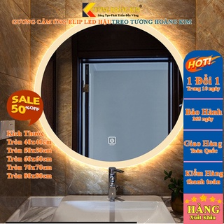 Gương tron để bàn trang điểm treo tường đèn led cảm ứng thông minh kích thướcD60 - guonghoangkim mirror