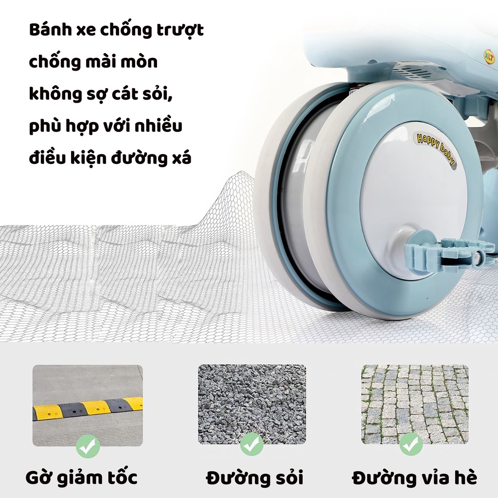 Xe Đạp 3 Bánh V-Baby V1  Có Cần Đẩy Có Thể Phát Nhạc Cho Bé - Mẫu mới 2022 - Bảo hành chính hãng 1 năm