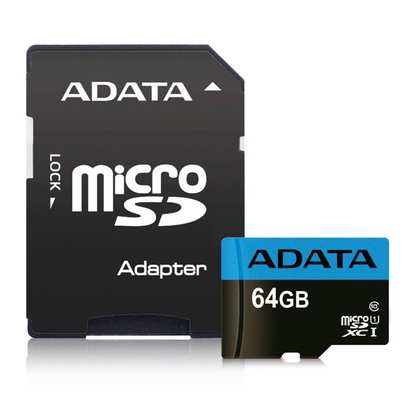 [CHÍNH HÃNG] Thẻ nhớ ADATA 64GB + Adapter UHS-I Class 10, Tốc độ đọc 100mb/s- Bảo Hành 60 tháng 1 đổi 1