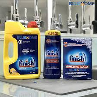 Combo rửa bát Bột Finish 2,5kg hương chanh + muối Finish 1,5kg + Bóng Finish 750ml