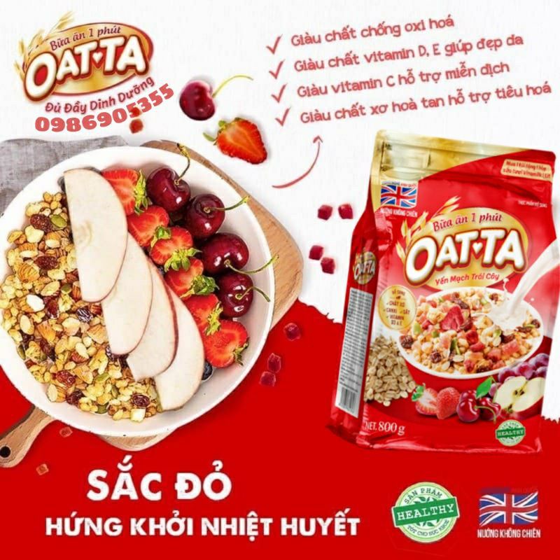 Ngũ cốc Yến mạch trái cây OATTA túi 300g