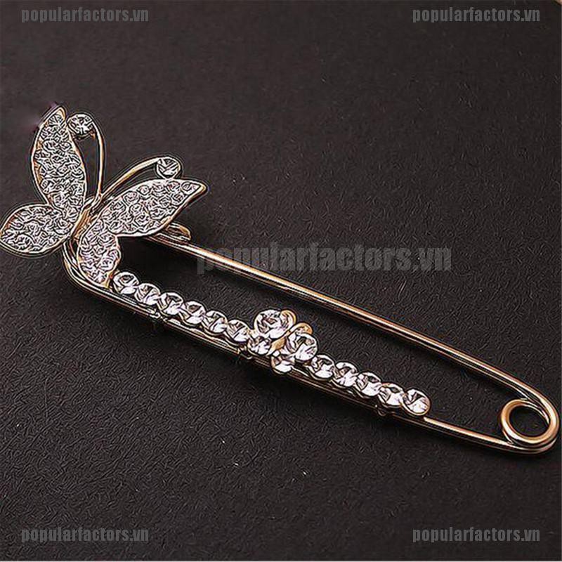 Ghim Cài Áo Kim Loại Hình Bướm Đính Đá Thời Trang