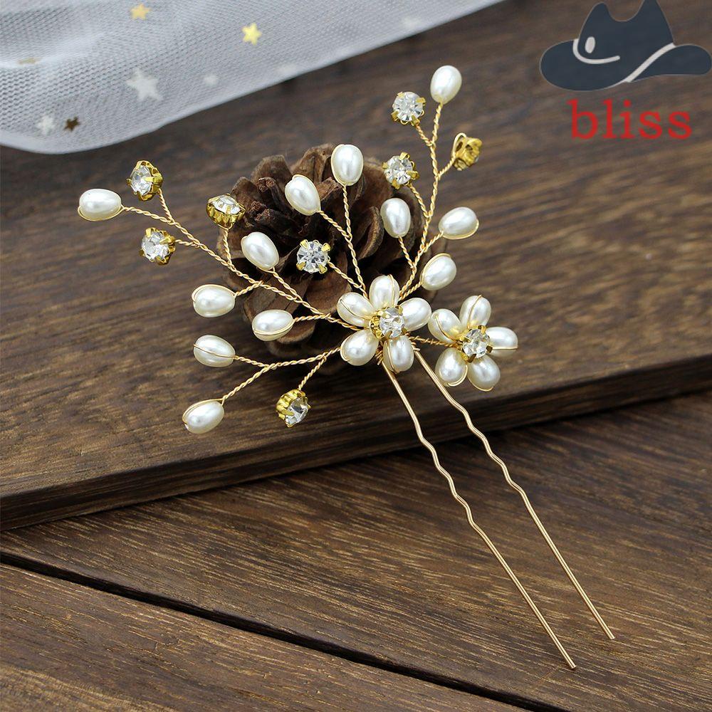BLISS Bride Hairpin Pearl Wedding Wedding Hair Jewelry U-Shape Bride Hair Clip