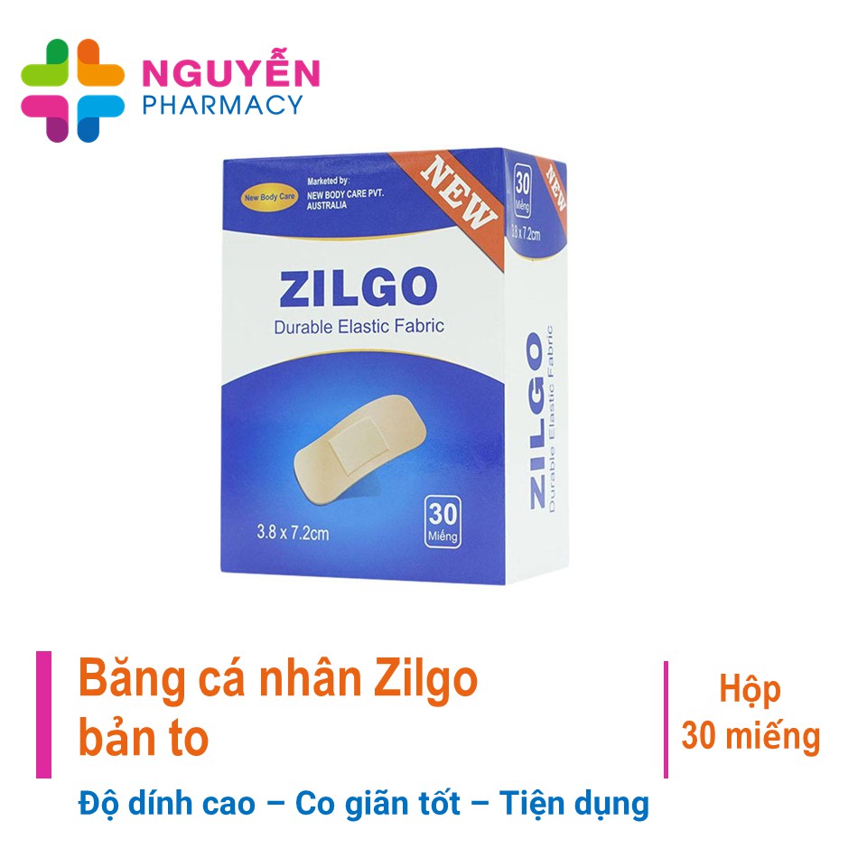 Băng cá nhân Zilgo bản to - Độ dính cao, co giãn tốt, tiện dụng