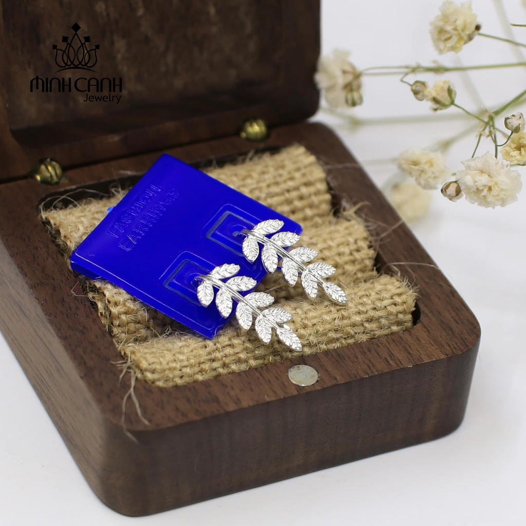 Hoa Tai Bạc Nữ Lá Kẹp Thời Trang - Minh Canh Jewelry
