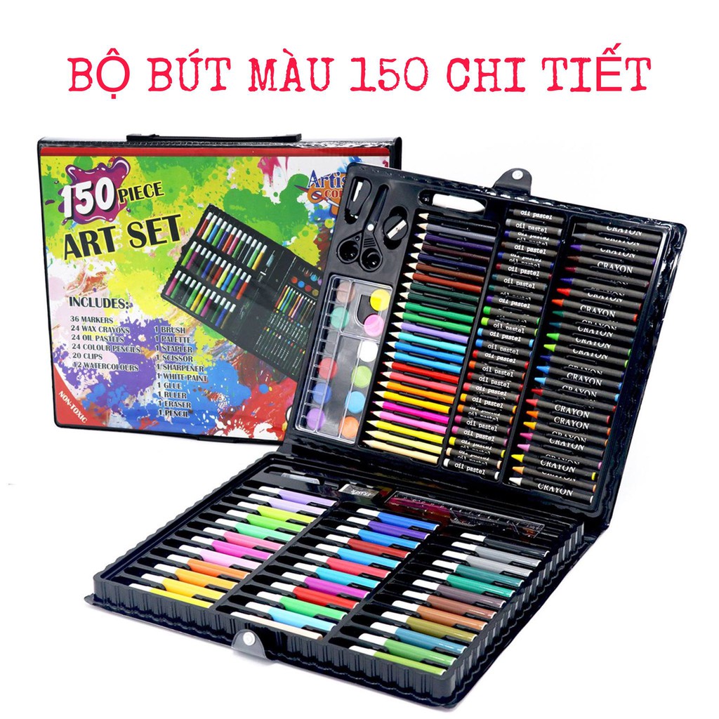 BỘ BÚT MÀU 150 MÓN CHO BÉ THA HỒ VẼ &lt;4623&gt;