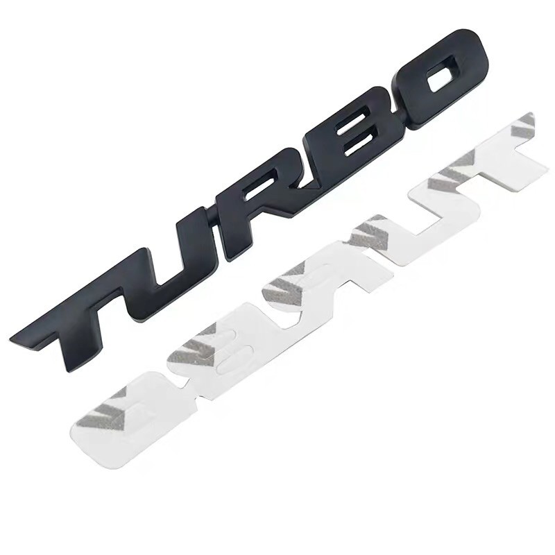 Tem dán TURBO 3D kim loại cao cấp cho xe hơi