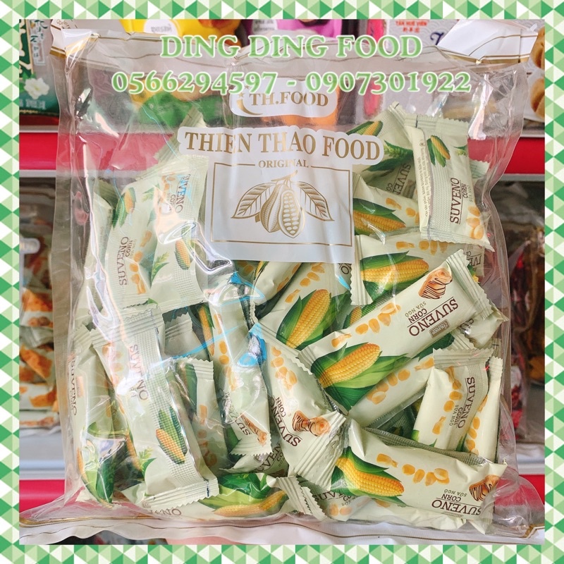 Mới - 500g Bánh Xốp Suveno Vị Bắp/ Ngô , Kem Sữa Chua Giòn Thiên Thảo, Ăn Vặt Siêu Ngon, DING DING FOOD