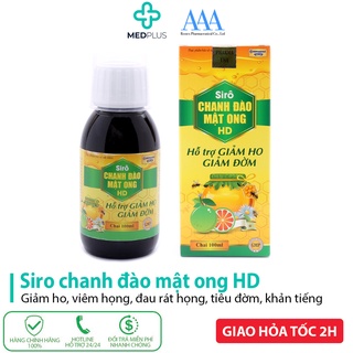 Siro chanh đào mật ong - bổ phế, giảm ho, viêm họng, khản tiếng - chai 100ml