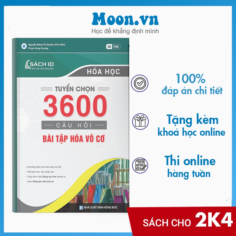 [FREESHIP TOÀN QUỐC] SÁCH ID ôn thị thpt quốc gia môn hoá học: Tuyển chọn 3600 câu hỏi bài tập hóa vô cơ