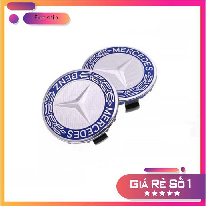 Logo chụp mâm, ốp lazang BVBánh xe ô tô Mercedes BVBenz BVBZ60 đường kính 60mm BVB