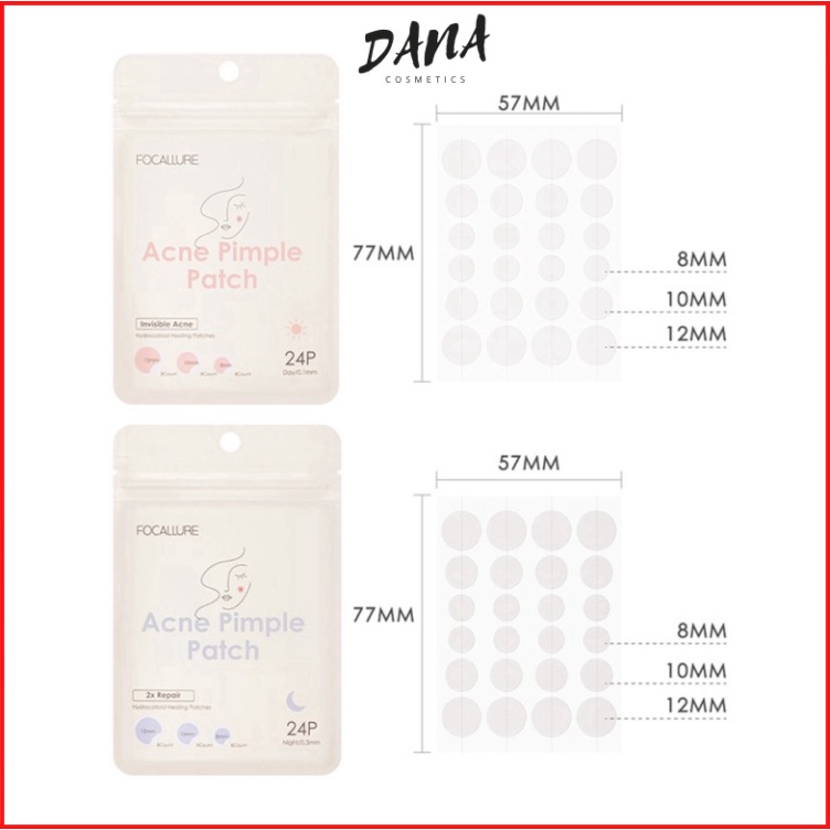 [Hàng mới về] Set 24 miếng dán giảm mụn chăm sóc da chất lượng cao 2g DANA