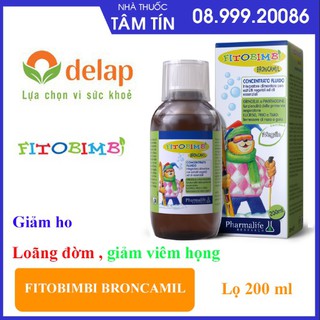 [Chính hãng ] Fitobimbi Broncamil - Hỗ trợ giảm ho đờm, ho do nhiễm lạnh, viêm họng, viêm phế quản (Chai 200ml)