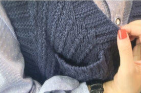 Áo gi-lê dệt kim cổ chữ V dáng rộng phong cách học sinh Hàn Quốc