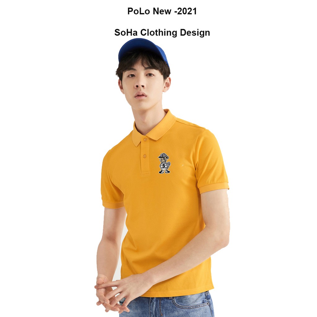 Áo polo nam , cổ dệt bo len , hình in sắc nét ,áo thun nam có cổ tay ngắn thanh lịch POLO-25 - Soha Clothing