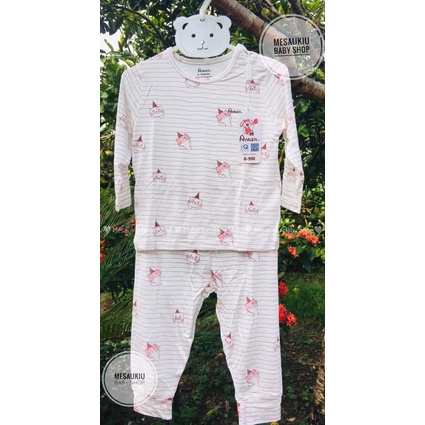 Bộ Avaler dài tay cao cấp sợi tre chính hãng bé trai bé gái MESAUKIU DTSS004