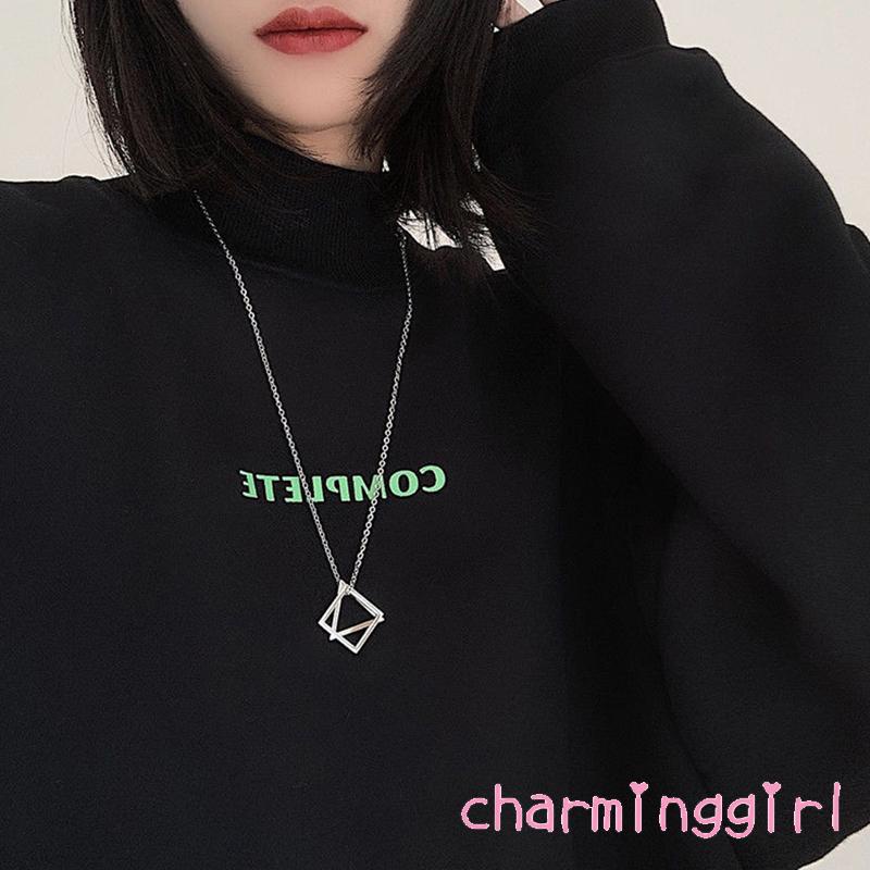 Vòng cổ dài mặt hình tam giác màu sắc thời trang cho nữ