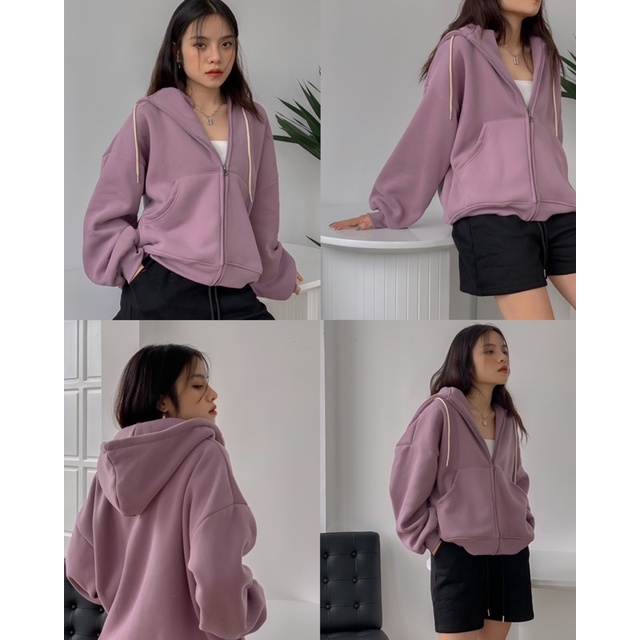 ÁO NỈ MŨ KHOÁ KÉO OVERSIZE CHUBBIE chất liệu nỉ bông dày dặn, ấm áp, form lửng - CHUBBIE BASIC Hoodie Zip | BigBuy360 - bigbuy360.vn