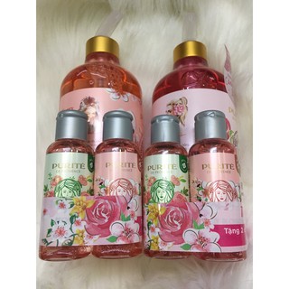[Combo Hàng Kèm 2 Chai Sữa Tắm Mini] Sữa Tắm Purité De Provence Vòi Anh Đào- Hoa Hồng – 850ml